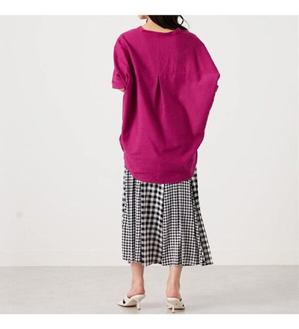 BELLUNA（ベルーナ）の「機能付リネン混スキッパーデザインシャツ（シャツ）」｜詳細画像