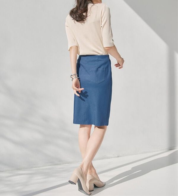 RANAN（ラナン）の「夏に嬉しい機能付！ストレッチタイトスカート（ひざ丈スカート）」｜詳細画像