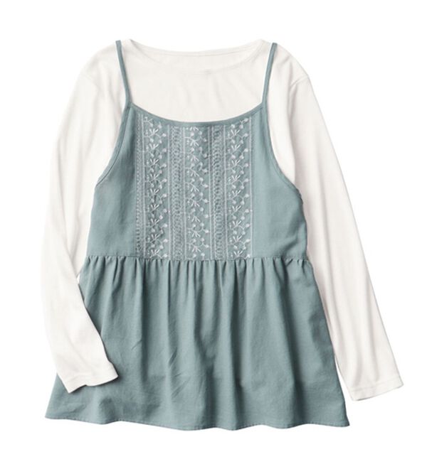 Viola e Viola（ヴィオラ エ ヴィオラ）の「Ｔシャツ付き刺しゅうキャミソールトップス（カットソー）」｜詳細画像