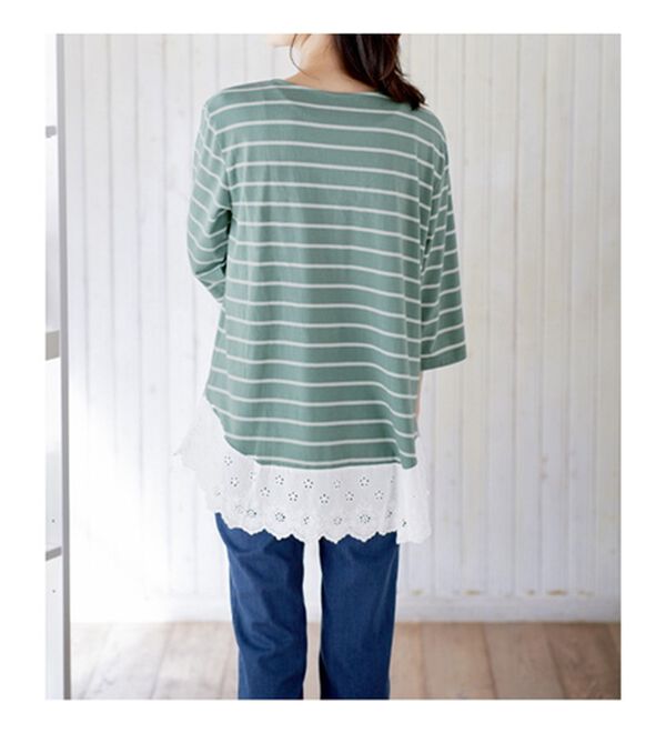 BELLUNA（ベルーナ）の「華やかレース使いボーダーチュニック（チュニック）」｜詳細画像