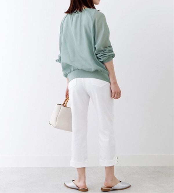 BELLUNA（ベルーナ）の「シアー素材リブ切替カーディガン（ニットカーディガン）」｜詳細画像