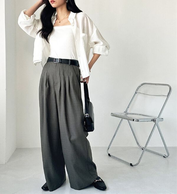 GeeRA（ジーラ）の「３タックワイドパンツ（フルレングスパンツ）」｜詳細画像