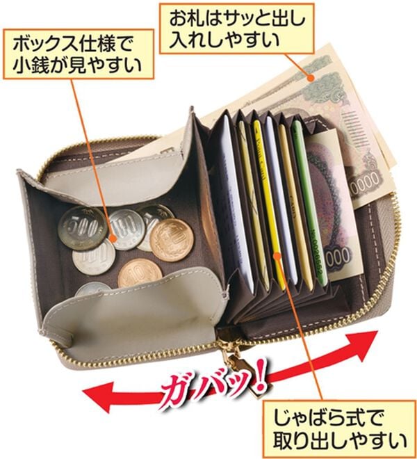 「パカッと本牛革コンパクト財布（財布・パスケース）」｜詳細画像