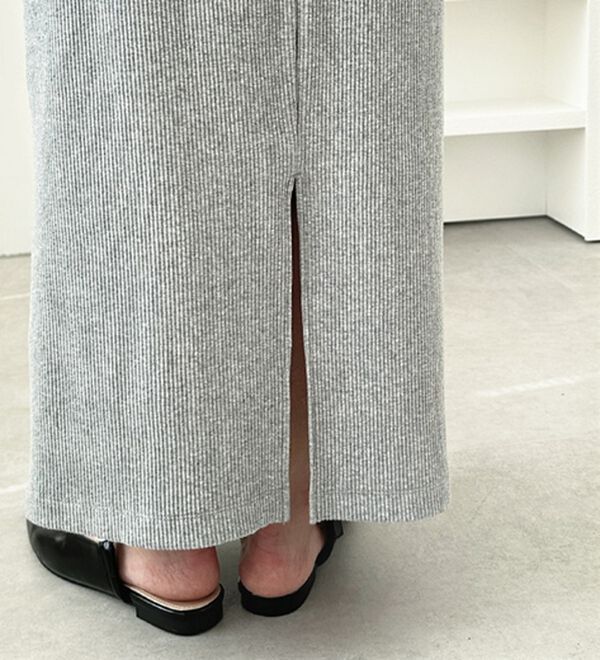 GeeRA（ジーラ）の「【着回し力◎】楽ちんすっきり見え！リブロングスカート（ロングスカート）」｜詳細画像