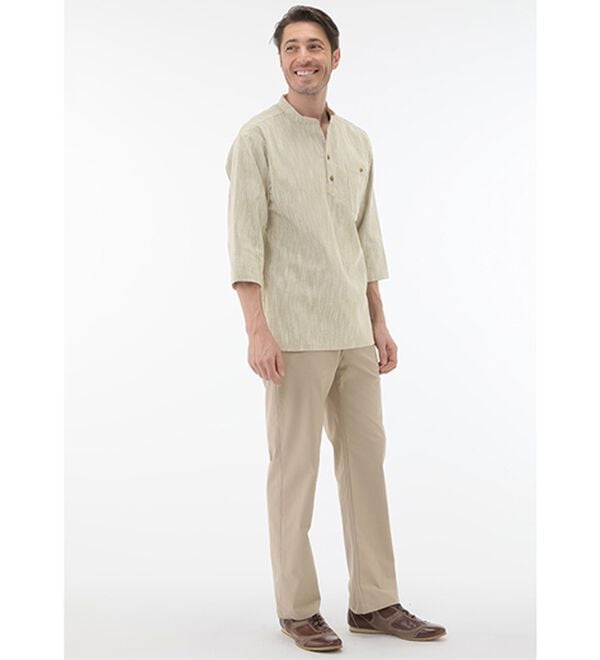 「ざっくり木綿のゆったりリラックスシャツ（メンズシャツ）」｜詳細画像