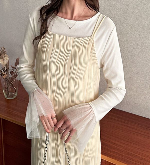 GeeRA（ジーラ）の「ウェーブジャガードキャミワンピース（その他ワンピース）」｜詳細画像