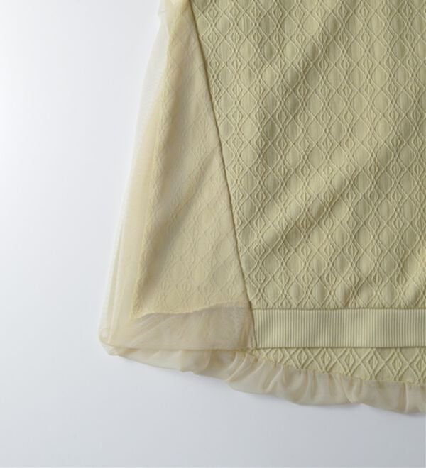 BELLUNA（ベルーナ）の「ジャカード素材チュール重ねプルオーバー（カットソー）」｜詳細画像