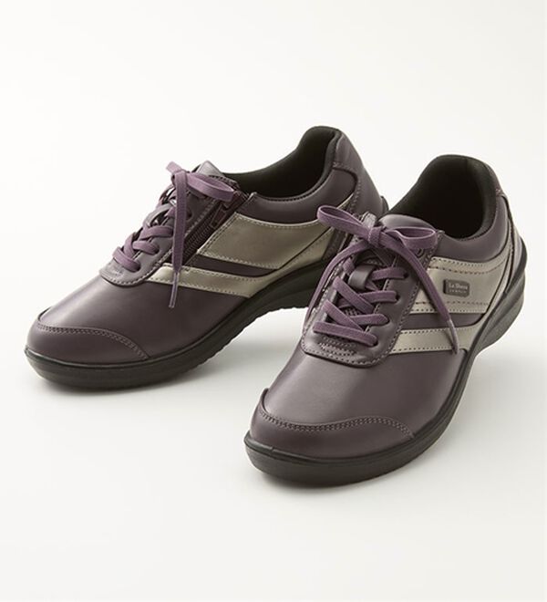 「ラシーナコンフォート５Ｅ防水ストレッチシューズ（スニーカー）」｜パープル