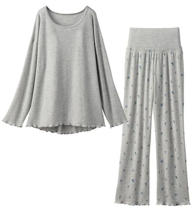 YU'NOW（ユナウ）の「【上下２点セット】ワッフルプリントルームウェア（パジャマ・ルームウェア）」