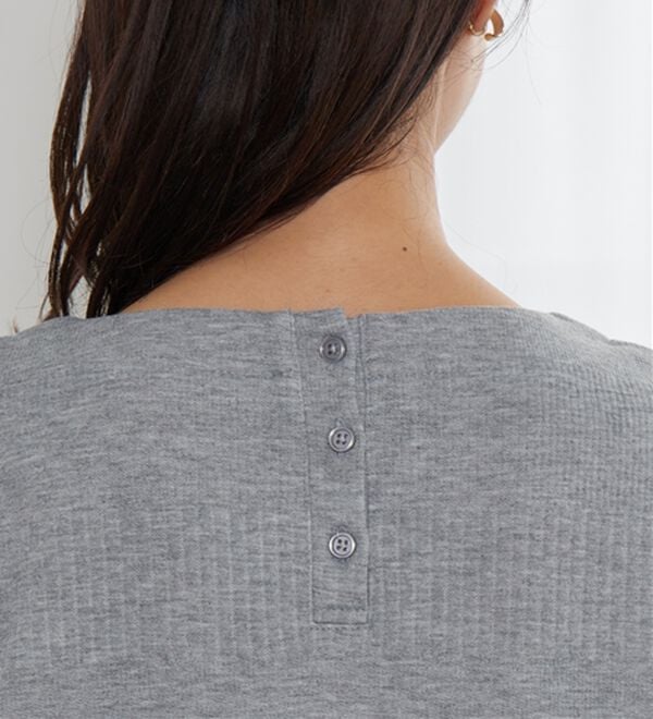 BELLUNA（ベルーナ）の「後ろボタンボーダージャカードワンピース（その他ワンピース）」｜詳細画像