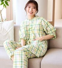 LAVIENNE（ラヴィエンヌ）の「サラッと涼感、綿１００％サッカーパジャマ（パジャマ・ルームウェア）」