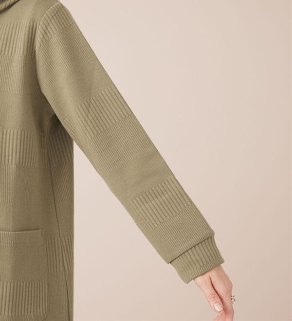 BELLUNA（ベルーナ）の「ボーダージャカード素材フードカーディガン（その他ジャケット）」｜詳細画像