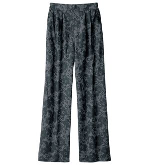 ルフラン（ルフラン）の「タック入りワイドパンツ＜プティール＞（ワイドパンツ・ガウチョ）」｜黒花