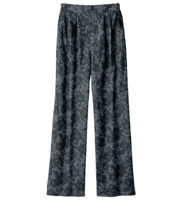 ルフラン（ルフラン）の「タック入りワイドパンツ＜プティール＞（ワイドパンツ・ガウチョ）」｜黒花