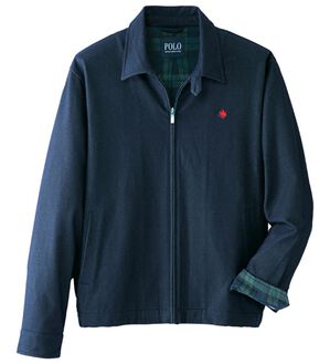 「＜ポロ・ビーシーエス＞着心地快適デニム調スイングトップ（メンズブルゾン）」｜ブルー