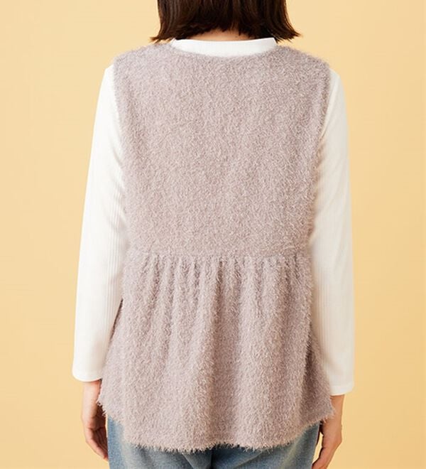 BELLUNA（ベルーナ）の「【2点セット】ラメシャギー素材ベストアンサンブル（アンサンブル）」｜詳細画像