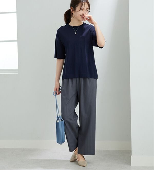 BELLUNA（ベルーナ）の「【快適Ｌａｂ．】シャリ冷！洗える多機能ニットＴシャツ（ニット・セーター）」｜詳細画像