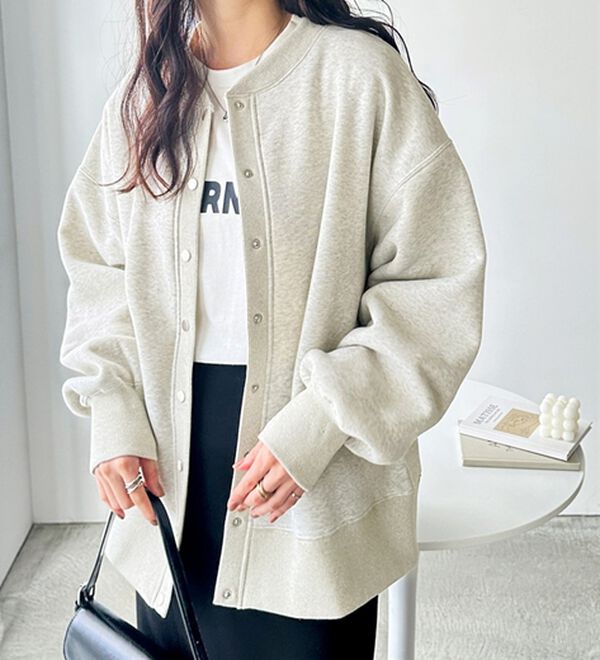 GeeRA（ジーラ）の「前後２ＷＡＹ裏起毛スウェットカーデ（その他カーディガン）」｜詳細画像