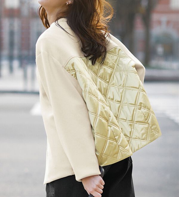 RANAN（ラナン）の「異素材使いブルゾン（ブルゾン）」｜ベージュ