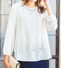 ルフラン（ルフラン）の「レース使いフォーマルブラウス（ブラックフォーマル（喪服・礼服））」