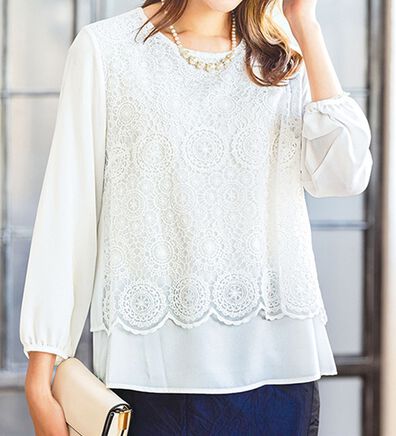 ルフラン（ルフラン）の「レース使いフォーマルブラウス（ブラックフォーマル（喪服・礼服））」