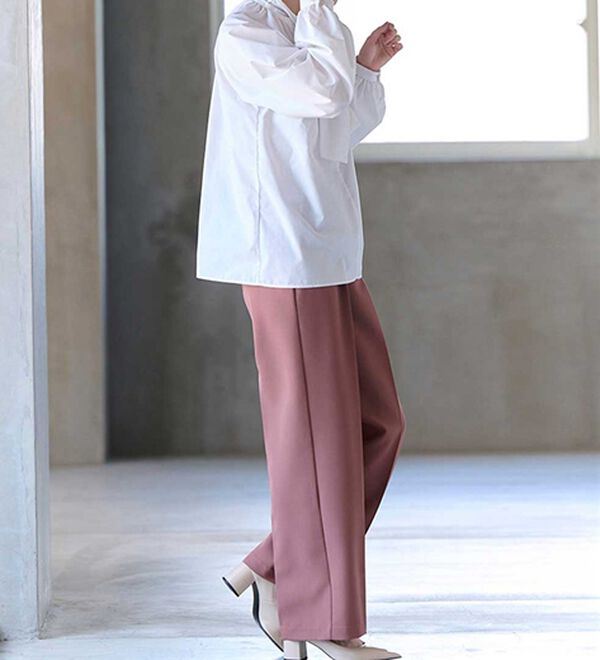 RANAN（ラナン）の「【選べる２丈】機能付！美脚シルエットセンタープレスワイドパンツ（フルレングスパンツ）」｜詳細画像