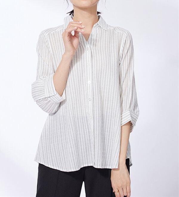 BELLUNA（ベルーナ）の「スキッパー衿ぽこぽこ素材ブラウス（ブラウス）」｜詳細画像