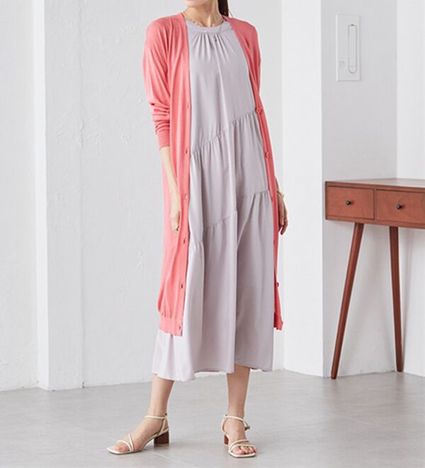 RANAN（ラナン）の「ロング丈Ｖネックニットカーデ（ニットカーディガン）」｜詳細画像