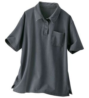 BELLUNA（ベルーナ）の「さらっと爽快！大人のヴィンテージ風ポロシャツ（ポロシャツ）」｜チャコール