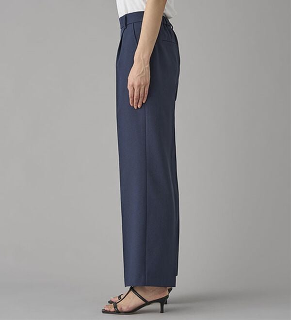 BELLUNA（ベルーナ）の「リネンタッチ美脚タックワイドパンツ（フルレングスパンツ）」｜詳細画像