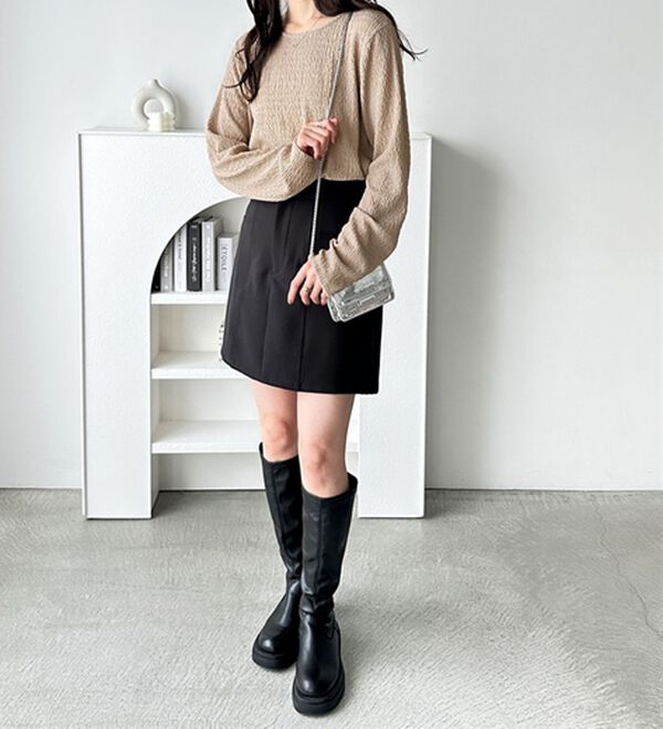 GeeRA（ジーラ）の「クルーネックジャガードプルオーバー（カットソー）」｜詳細画像