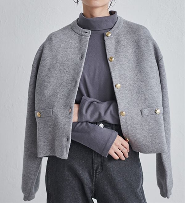 RANAN（ラナン）の「【4つの機能付き】洗える！ゴールド調ボタンニットカーディガン（ニットカーディガン）」｜詳細画像