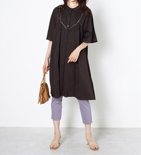 BELLUNA（ベルーナ）の「レース使いフレアーシルエットワンピース（チュニックワンピース）」｜詳細画像