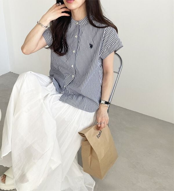 GeeRA（ジーラ）の「【ＵＳ．ＰＯＬＯ．ＡＳＳＮ】フレンチスリーブシャツ（シャツ）」｜詳細画像