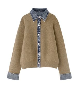 BELLUNA（ベルーナ）の「デニム&times;ニット切替ジャケット（その他ジャケット）」｜キャメル
