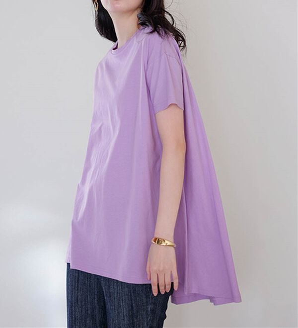 RANAN（ラナン）の「＜ＢＣ＞綿１００％ひんやりフレアーシルエットチュニック（カットソー）」｜詳細画像