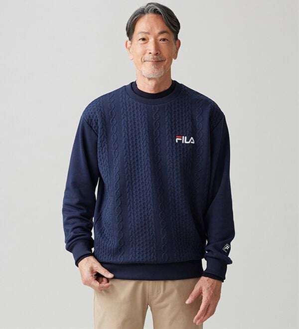 「＜フィラ＞ニット使いフクレジャカードトレーナー（メンズトレーナー）」｜詳細画像