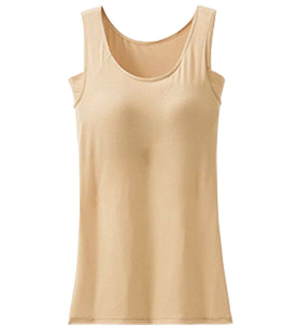 LAVIENNE（ラヴィエンヌ）の「接触冷感　なめらか素材背中フリーカップ付きインナー＜さらりラボ＞タンクトップ（ブラトップ・カップ付きインナー）」｜詳細画像