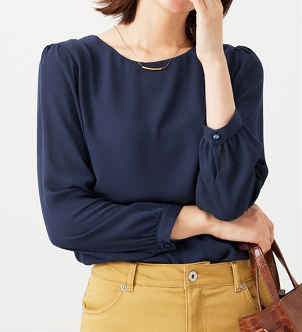 BELLUNA（ベルーナ）の「ジョーゼット素材裾ティアードブラウス（ブラウス）」｜詳細画像