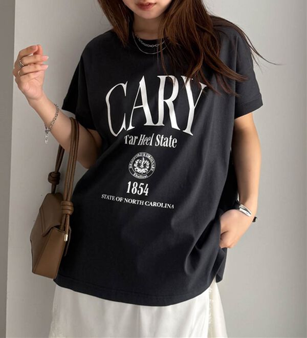 RANAN（ラナン）の「【汗シミ防止】カレッジロゴプリントT（Tシャツ）」｜詳細画像