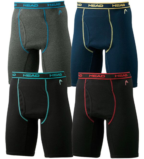 「【４枚組】＜ヘッド＞染みないスポーティデザインボクサー（メンズボクサーパンツ）」｜ロング丈 4枚組