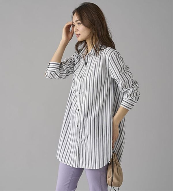 BELLUNA（ベルーナ）の「＜ＳＯＬＯＴＥＸ（Ｒ）＞ストレッチビッグシャツ（シャツ）」｜詳細画像