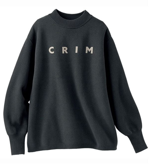 BELLUNA（ベルーナ）の「スウェットライク素材ニットプルオーバー（ニット・セーター）」｜チャコール系