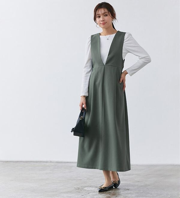 Pierrot（ピエロ）の「ウエストマークジャンパースカート（ジャンパースカート）」｜詳細画像