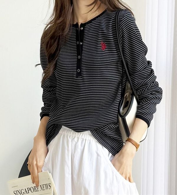 GeeRA（ジーラ）の「【U.S.POLOASSN】ワッフルヘンリーネックカットソー（カットソー）」｜詳細画像