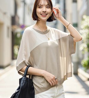 Viola e Viola（ヴィオラ エ ヴィオラ）の「カットソーより涼やか！シアードルマンニット（ニット・セーター）」｜オフ／ベージュ