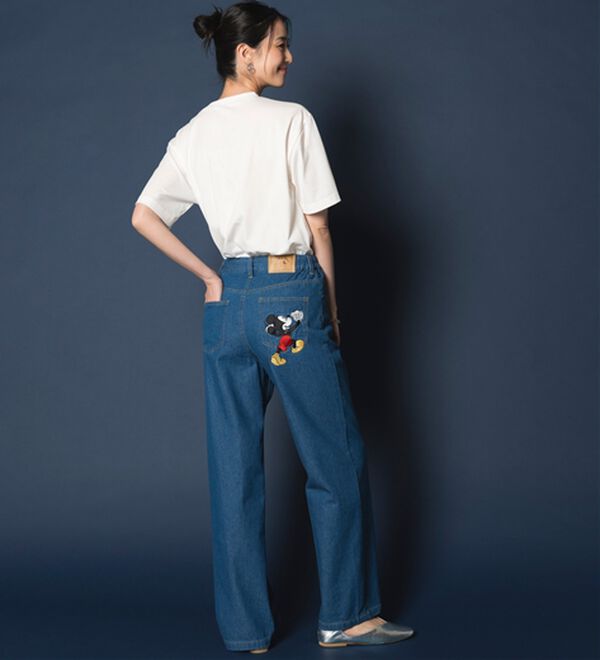 BELLUNA（ベルーナ）の「＜Ｄｉｓｎｅｙ＞刺しゅうデニムパンツ（ワイドパンツ・ガウチョ）」｜詳細画像