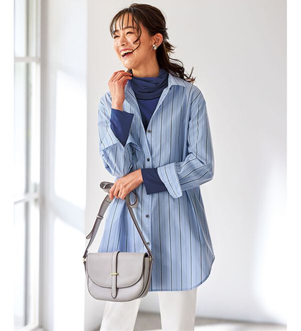 BELLUNA（ベルーナ）の「チュールデザイン首元ゆったりインナー（カットソー）」｜詳細画像