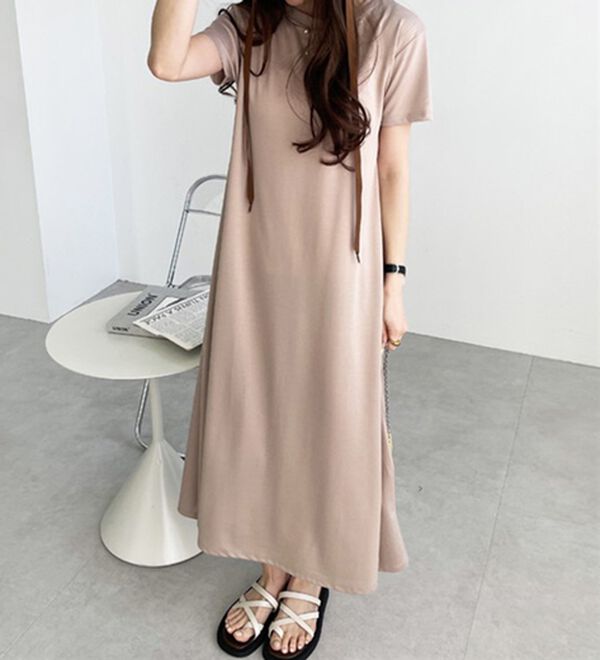 GeeRA（ジーラ）の「【接触冷感】フレアーシルエットロングワンピース（ロングワンピース）」｜詳細画像