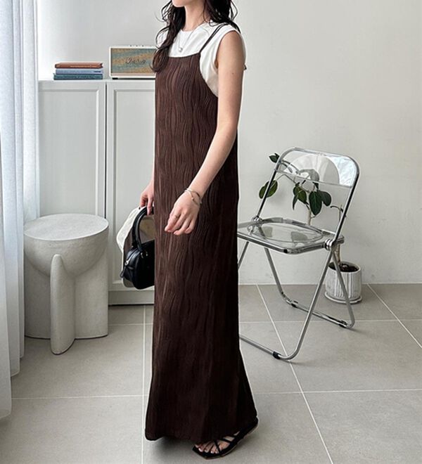 GeeRA（ジーラ）の「ウェーブジャガードキャミワンピース（その他ワンピース）」｜詳細画像